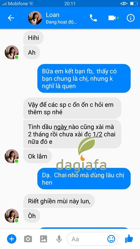 Chị Loan khen tinh dầu tràm Dagiafa dùng tiết kiệm